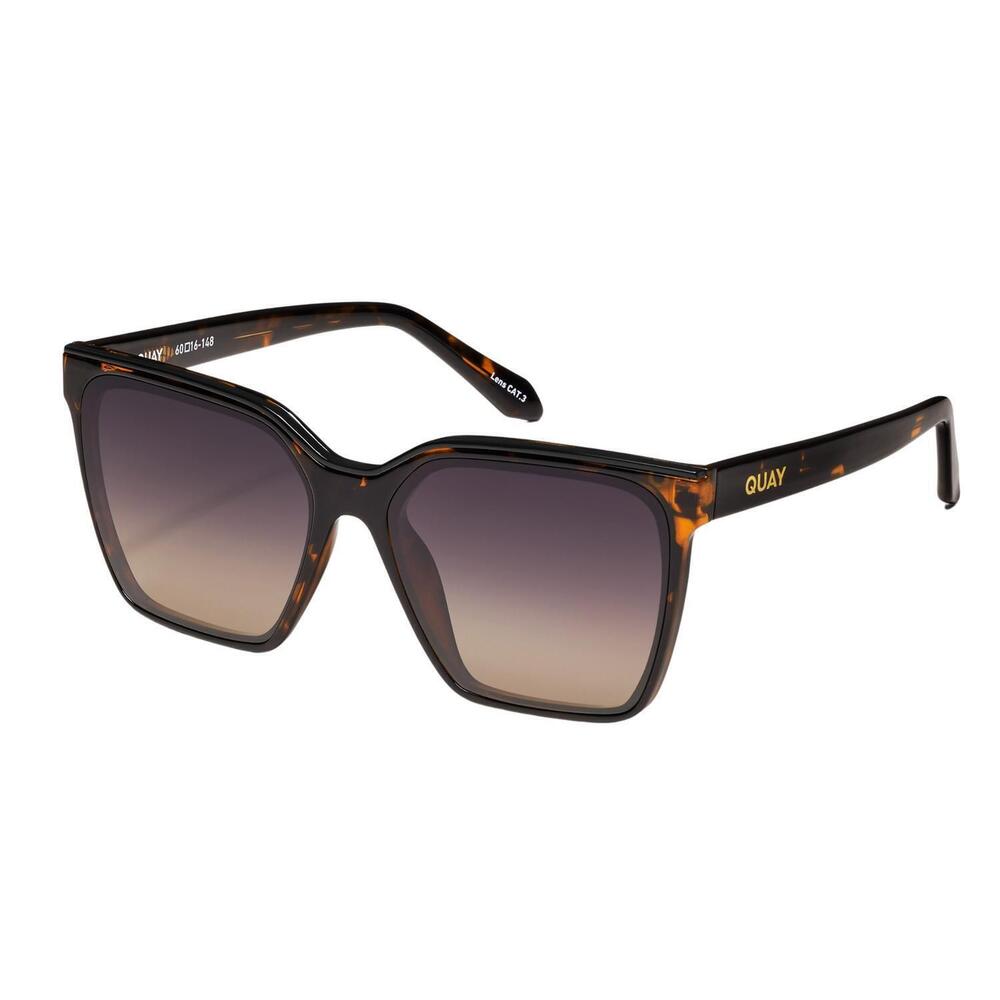 NEW QUAY women's level up sunglasses in tortoise / smoke taupe polarised lenses